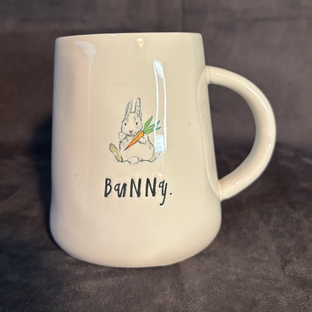RAE DUNN Mug with the word Bunny and a Depiction of a Bunny Ceramic